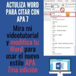 Actualiza tu Word al estilo APA 7ma Edición