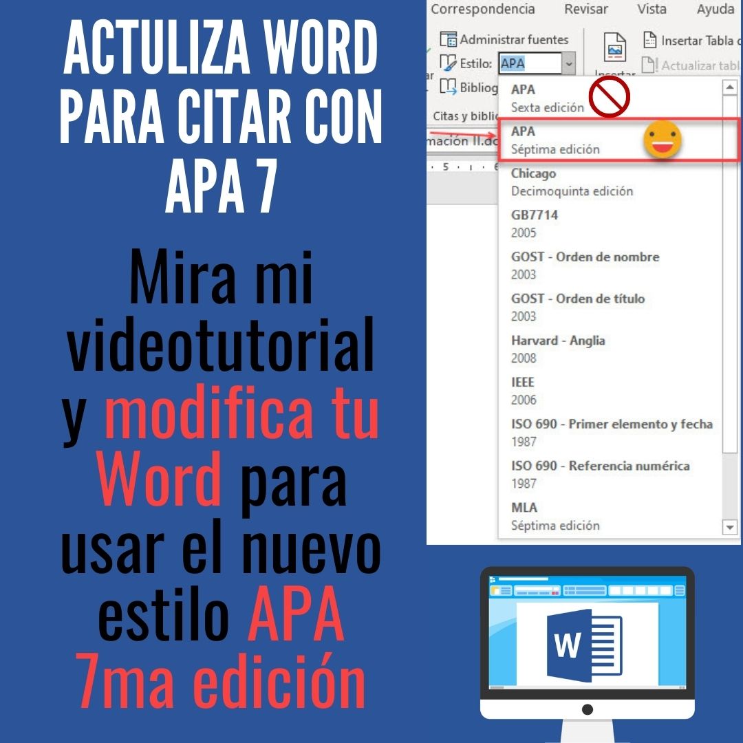 Actualiza tu Word al estilo APA 7ma Edición - Creación de Sitios Webs en  Machala