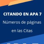 Citas y Referencias en APA 7ma Edición. Número de páginas en las Citas