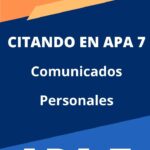 Citar en APA 7ma. Comunicados Personales