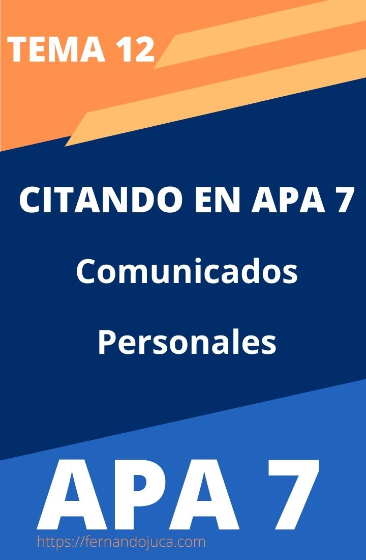 Citar en APA 7ma Edición Comunicados Personales