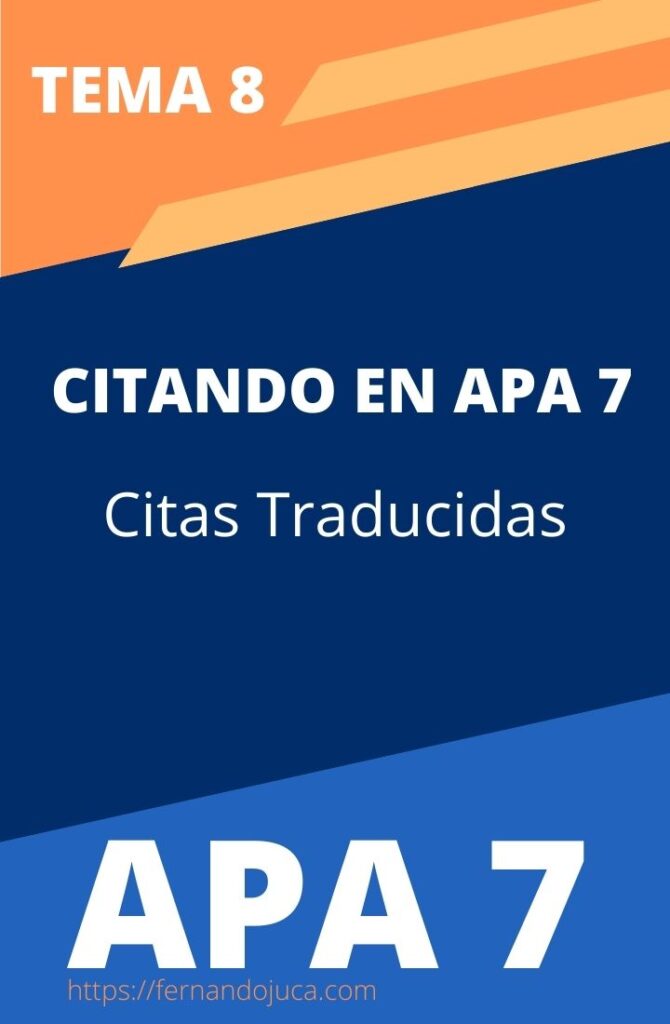 Citas Traducidas, Reimpresas o Reeditadas en APA 7ma. Edición