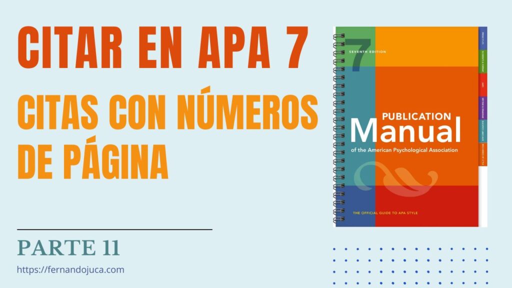 Cómo incluir el número de páginas en las citas según APA 7ma edición