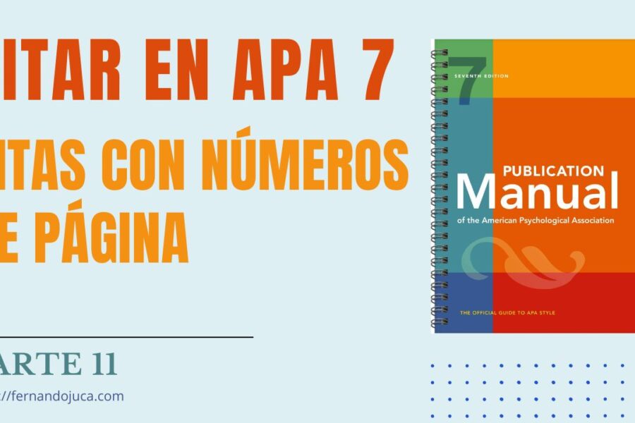 Cómo incluir el número de páginas en las citas según APA 7ma edición