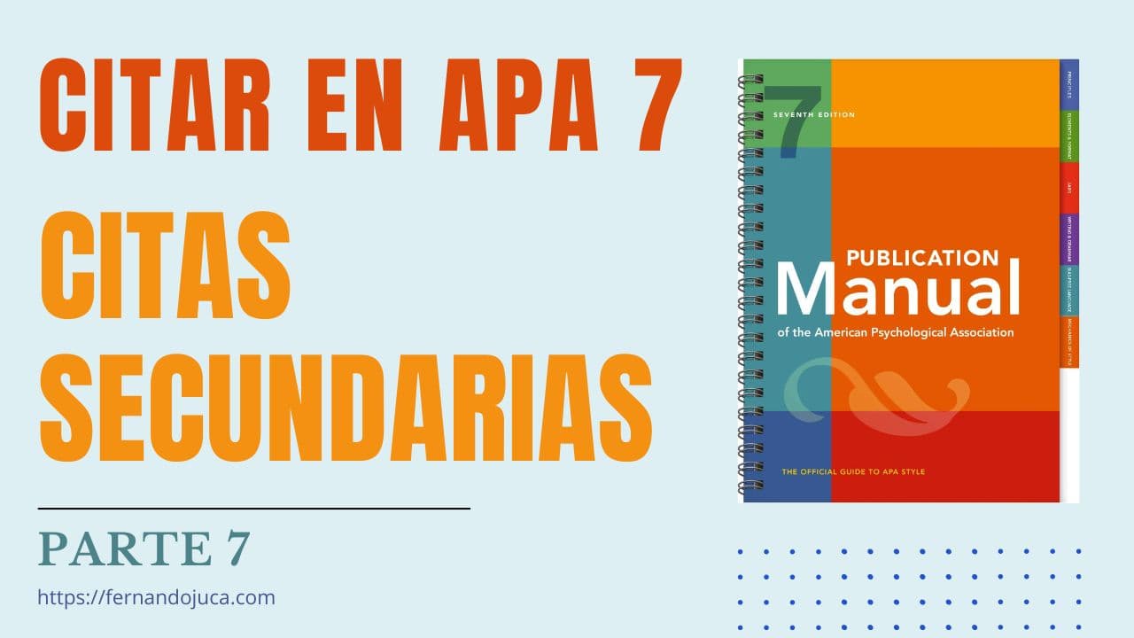 Citar en APA 7ma Edición Fuentes Secundarias