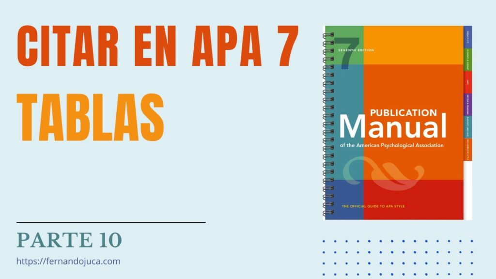 Citar y Referenciar en APA 7ma Edición Tablas