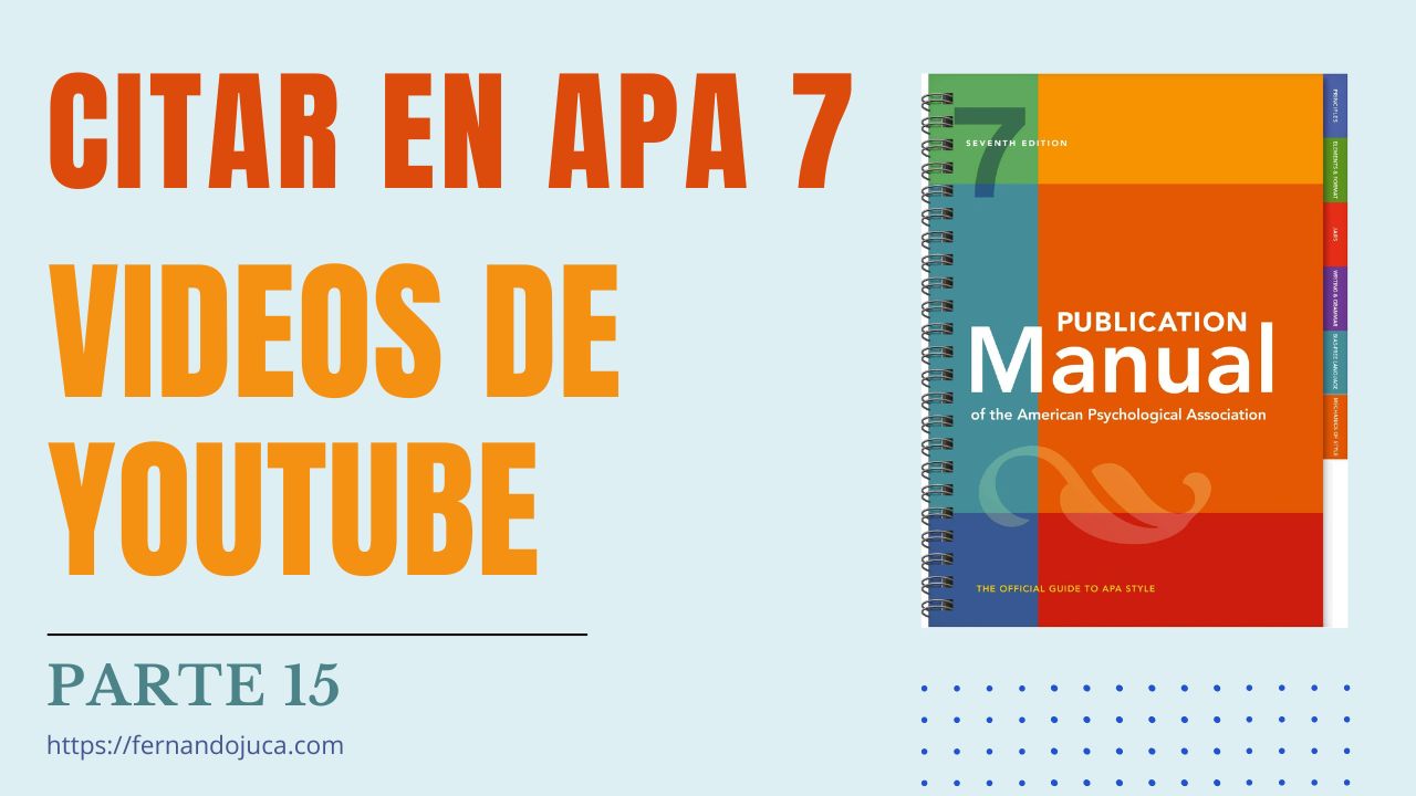 Citar en APA 7 Vídeos y Perfiles de YouTube