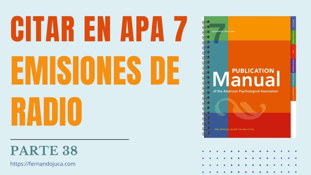 Citar en APA 7ma Edición Programas de Radio