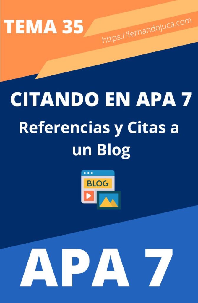 Citar en APA 7ma Edición un Blog