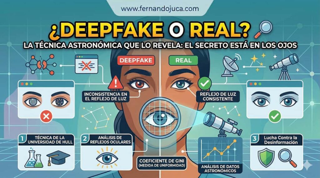 Detectando Deepfakes: La Técnica Astronómica que nos Ayuda a Desenmascarar Imágenes Falsas Generadas por IA