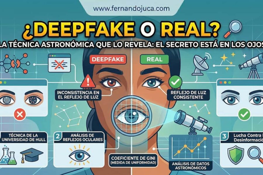 Detectando Deepfakes: La Técnica Astronómica que nos Ayuda a Desenmascarar Imágenes Falsas Generadas por IA