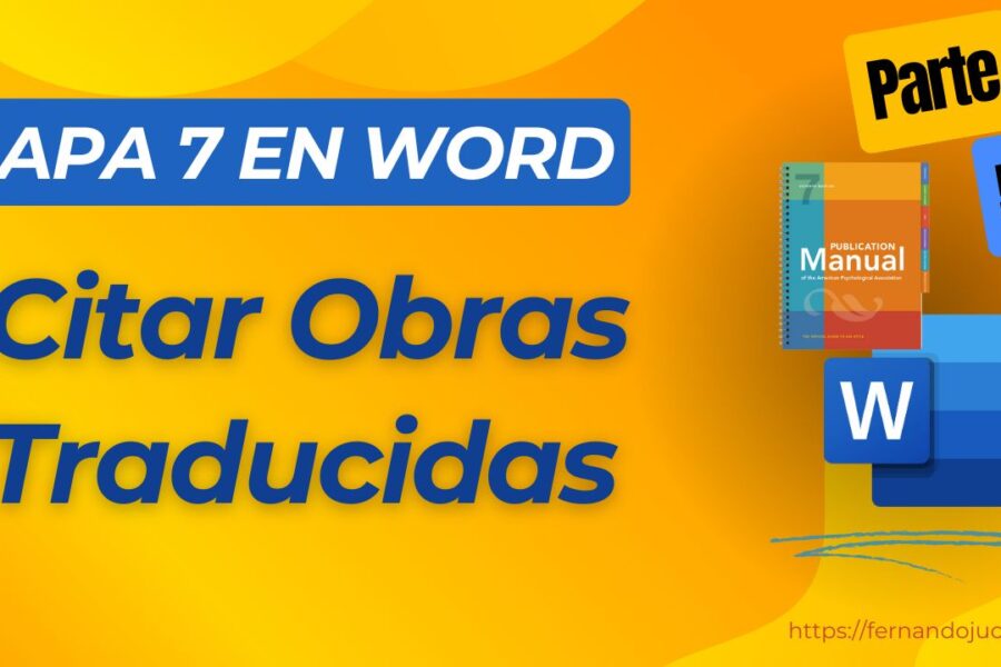 Cómo citar citas traducidas en APA 7ª Edición utilizando Word