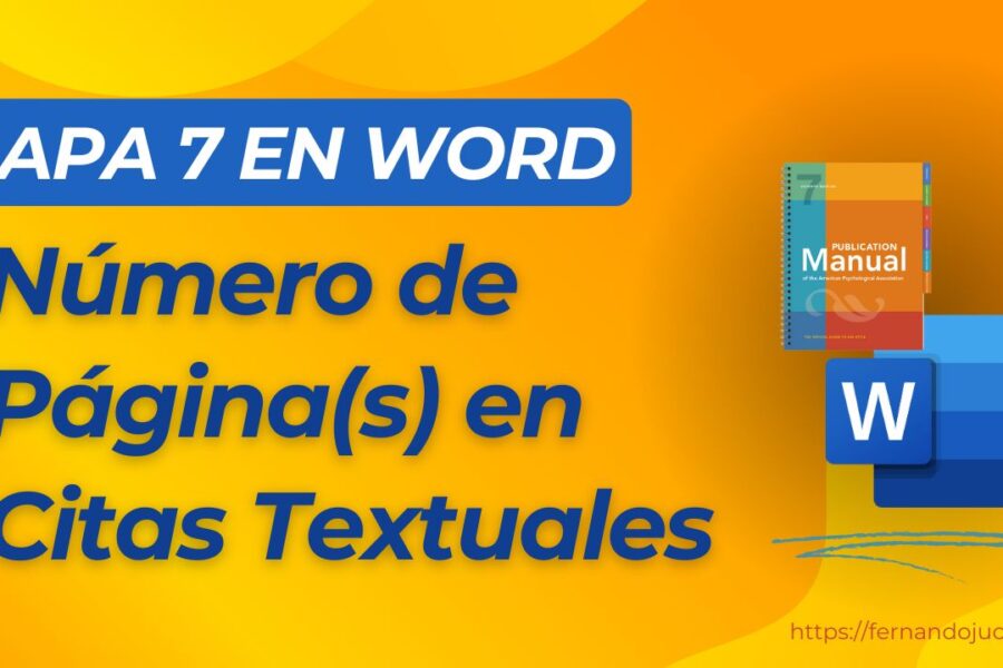 Cómo Agregar Números de Página a las Citas Textuales en APA 7 en Word