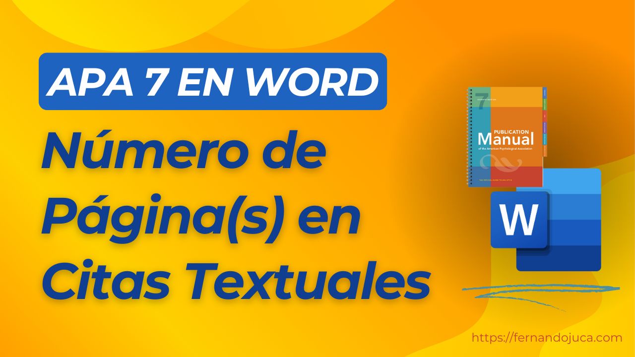 Cómo Agregar Números de Página a las Citas Textuales en APA 7 en Word