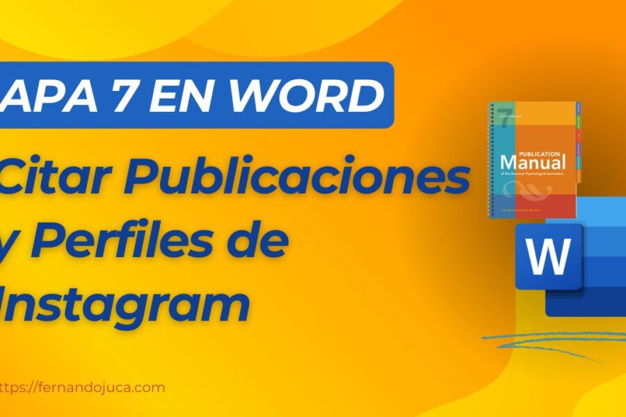 Cómo citar publicaciones de Instagram en APA 7 usando Word