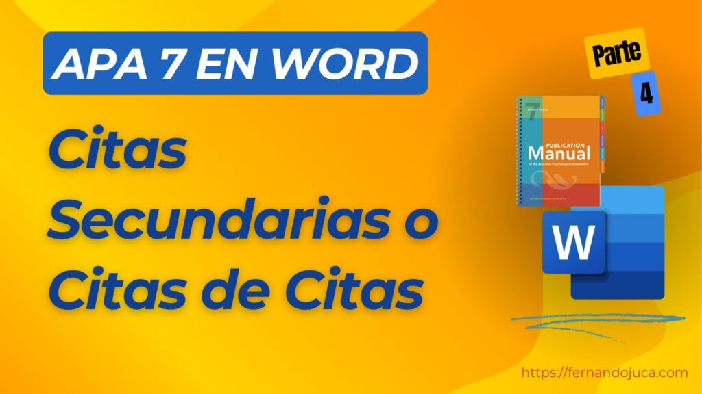 📘 Cómo Citar Fuentes Secundarias en APA 7 | Guía Paso a Paso en Word