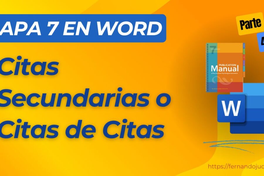 📘 Cómo Citar Fuentes Secundarias en APA 7 | Guía Paso a Paso en Word