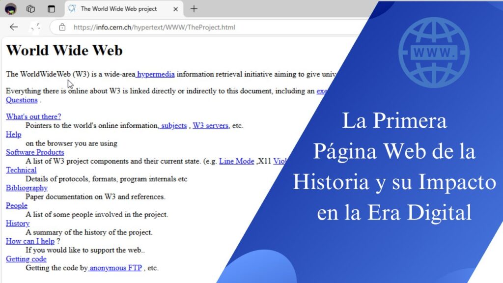 La Primera Página Web de la Internet y su Impacto en la Era Digital