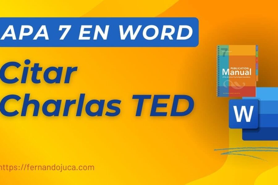 Cómo Citar Charlas TED en APA 7 con Word 🎤📚