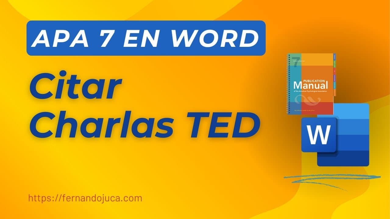 Cómo Citar Charlas TED en APA 7 con Word 🎤📚