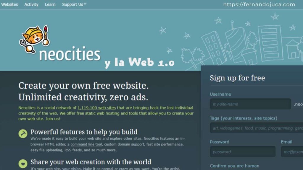 Neocities y la web 1.0: cuando internet era salvaje, lento y maravillosamente nuestro