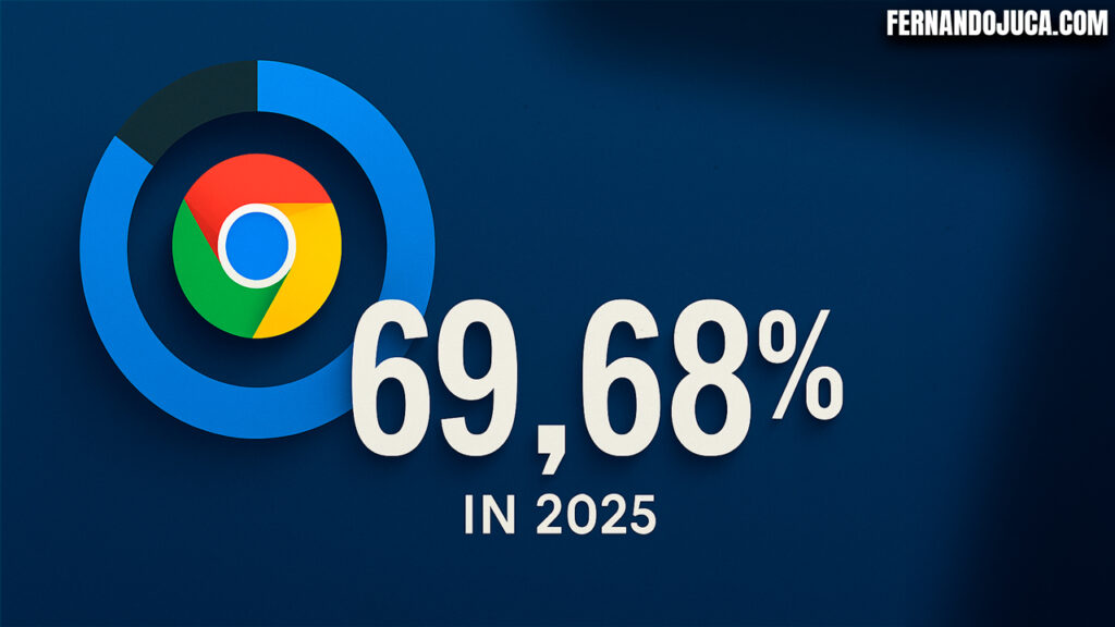 🌐 Google Chrome domina los navegadores con un 69,68 % de cuota en 2025… pero aún no rompe el récord histórico 🧠