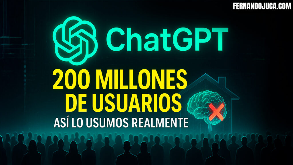 📊 ChatGPT alcanza 200 millones de usuarios semanales y revela cómo lo usamos realmente