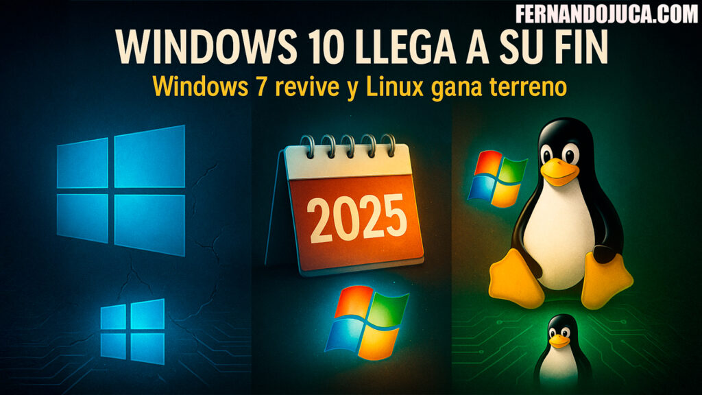 🖥️ Windows 10 llega a su fin en 2025: Windows 7 revive y Linux gana terreno