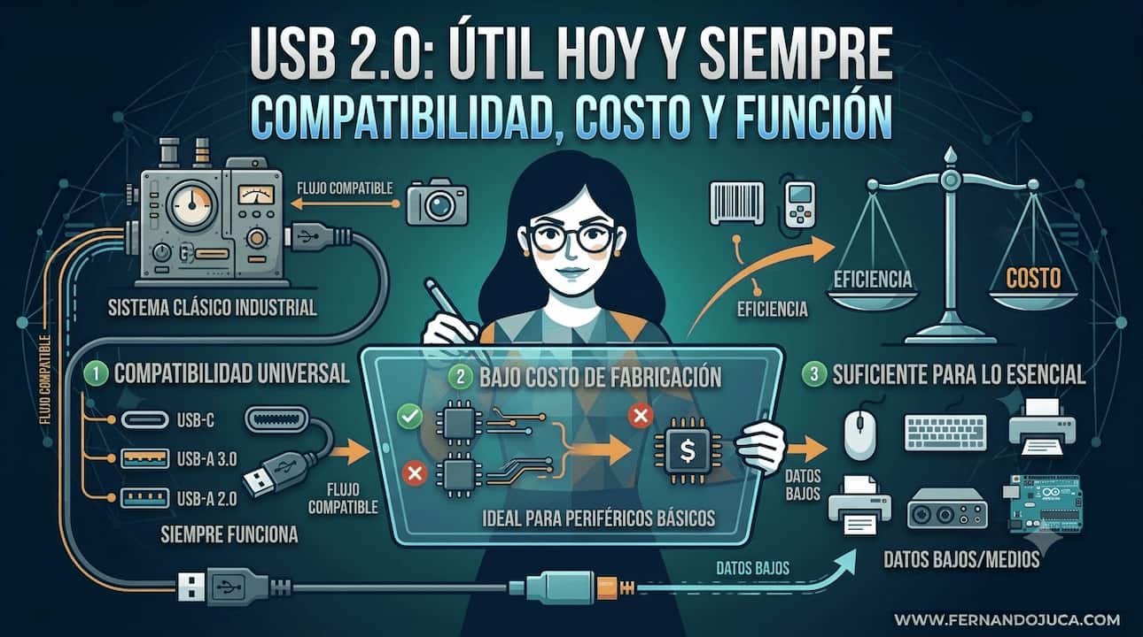 ¿Por qué el USB 2.0 sigue siendo útil hoy?