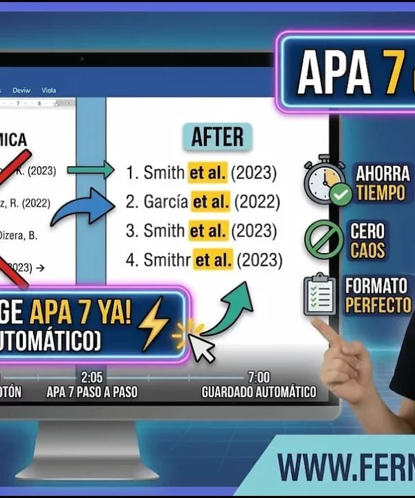 Corregir citas APA 7 de tres autores con un clic en Word