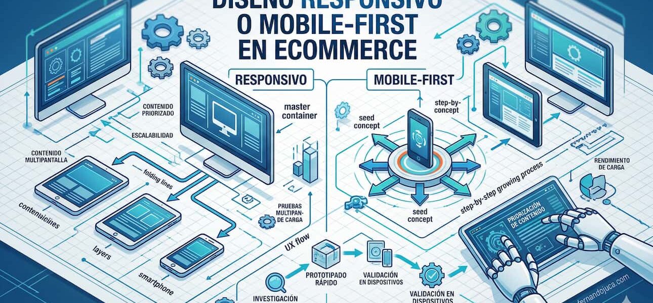 Diseño responsivo o mobile-first en ecommerce: cuál conviene más