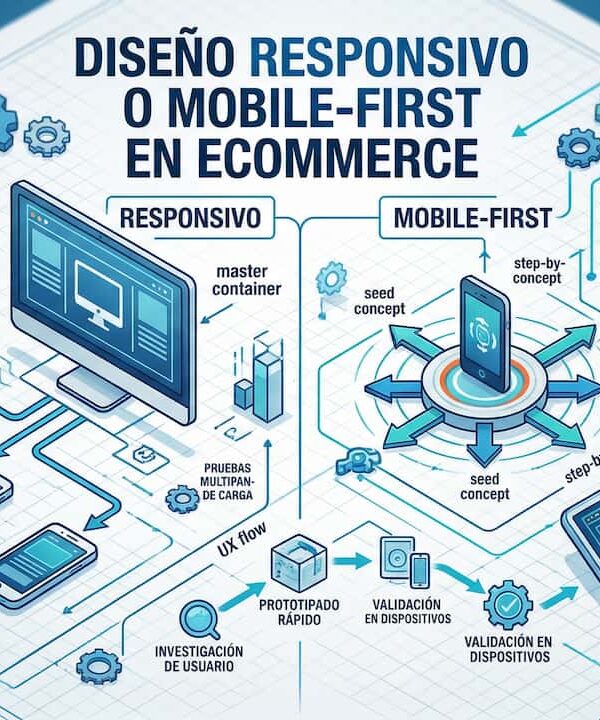 Diseño responsivo o mobile-first en ecommerce: cuál conviene más