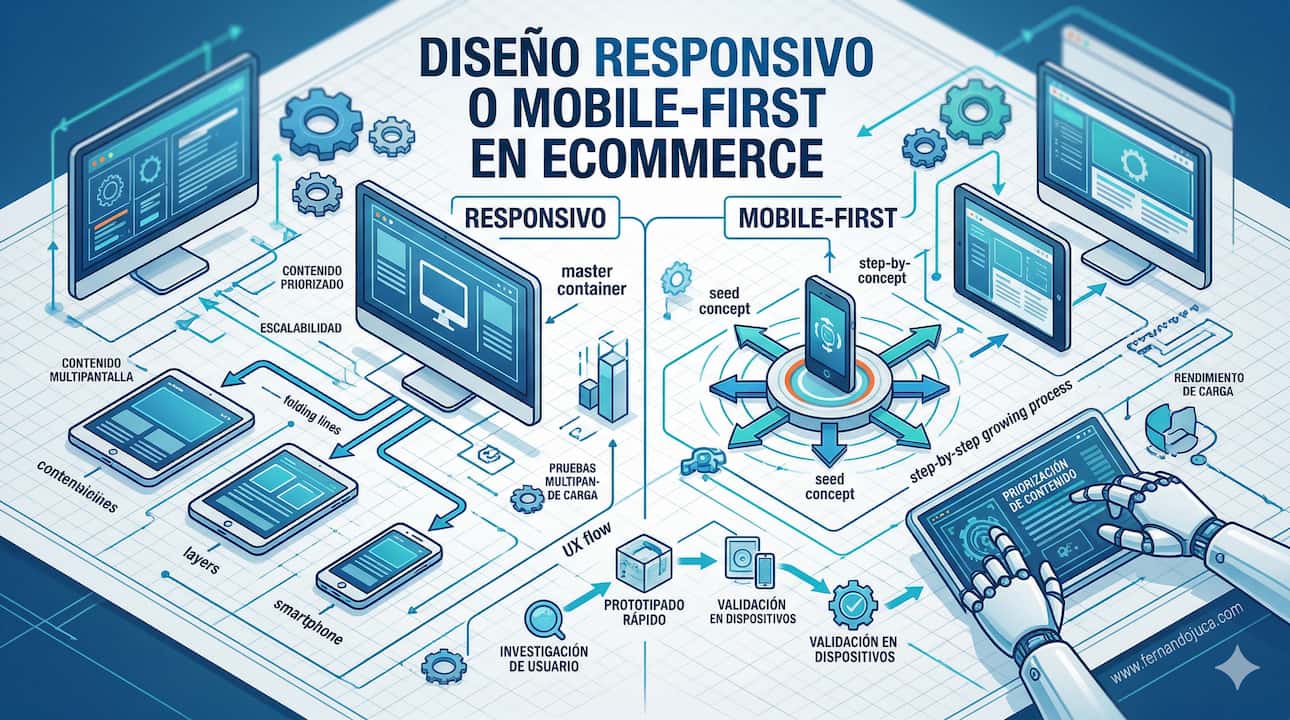 Diseño responsivo o mobile-first en ecommerce: cuál conviene más