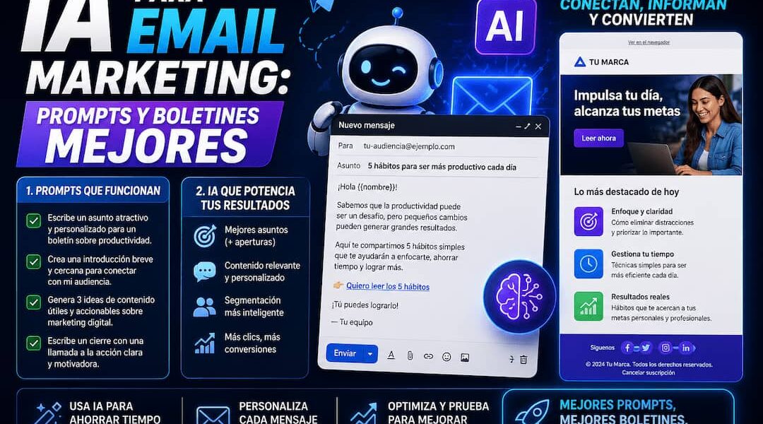 IA para email marketing: prompts y boletines mejores