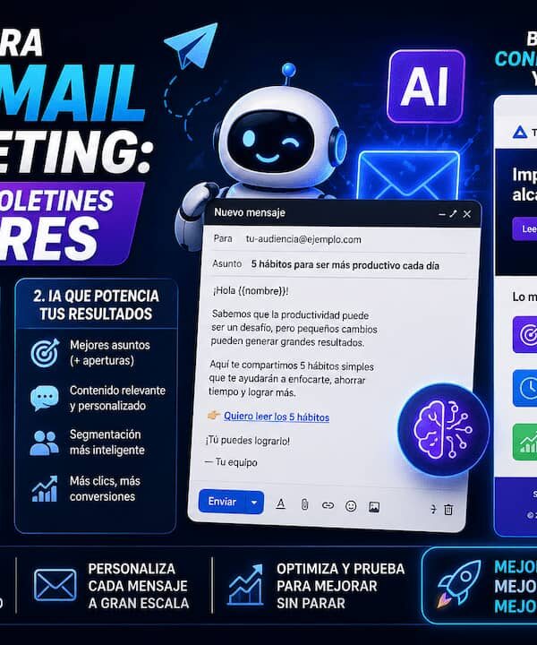 IA para email marketing: prompts y boletines mejores