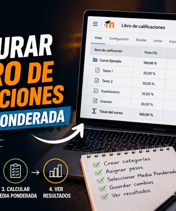 Cómo configurar el libro de calificaciones en Moodle