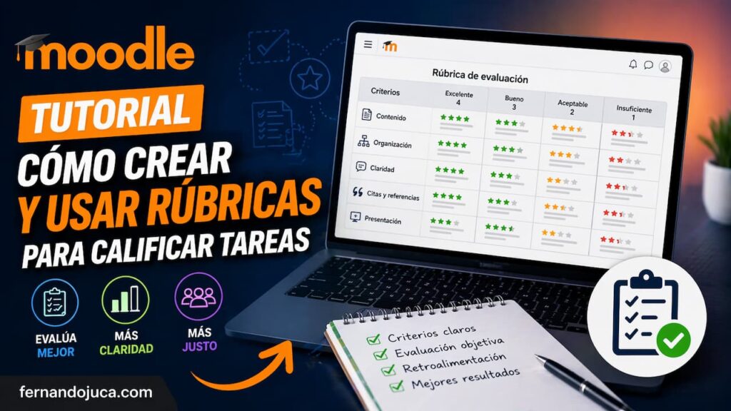 Cómo usar rúbricas en Moodle para calificar tareas