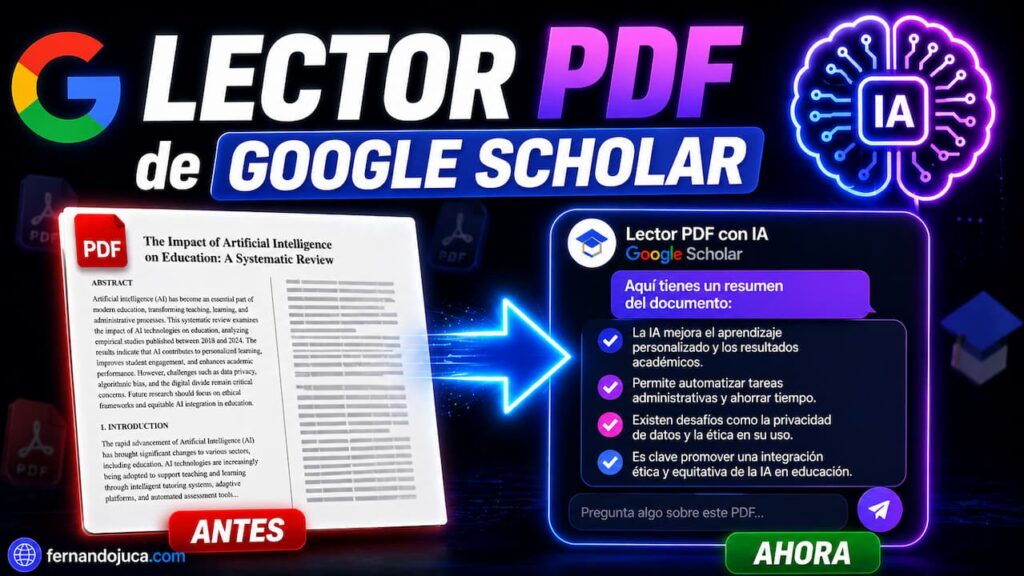 Nuevo lector PDF de Google Académico con IA