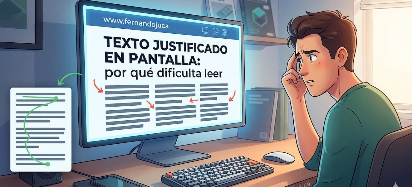 Texto justificado en pantalla: por qué dificulta leer