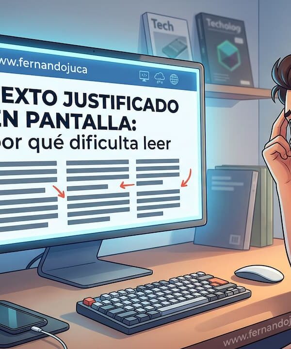 Texto justificado en pantalla: por qué dificulta leer