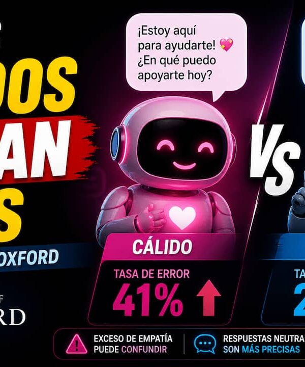 Chatbots cálidos fallan más: lo que revela Oxford