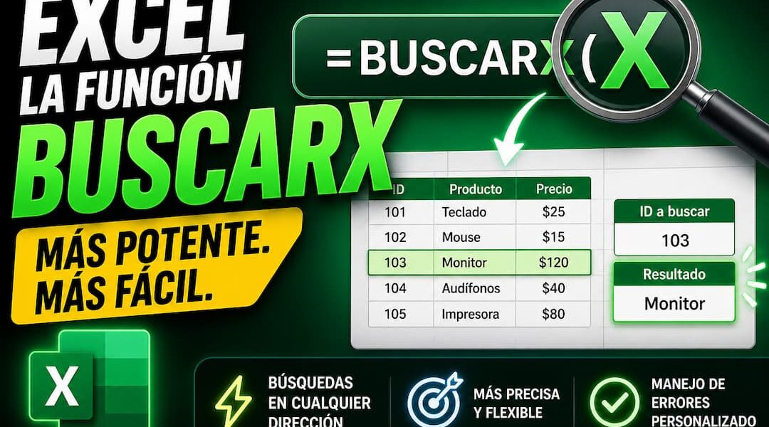 Función BUSCARX en Excel: sintaxis, usos y ejemplos