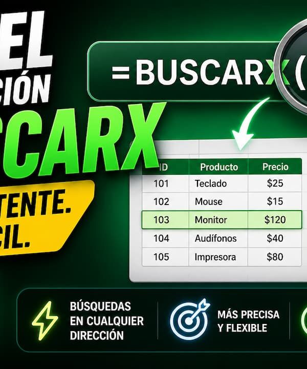 Función BUSCARX en Excel: sintaxis, usos y ejemplos