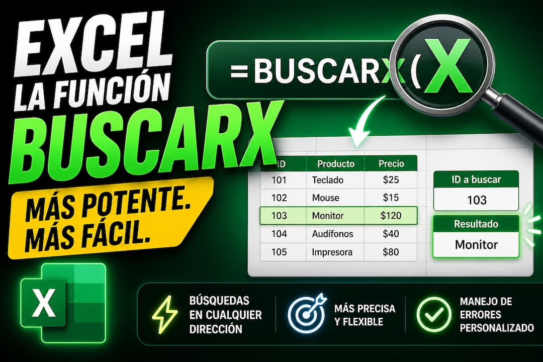 Función BUSCARX en Excel: sintaxis, usos y ejemplos