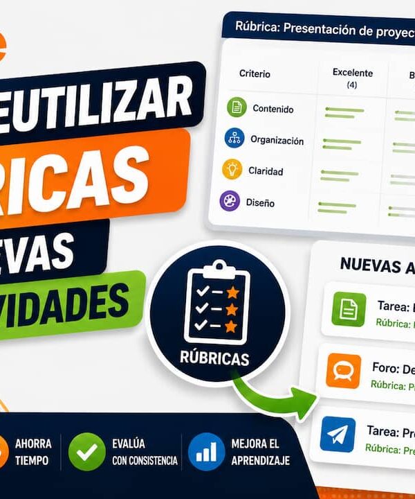 Cómo reutilizar rúbricas en Moodle sin empezar de cero
