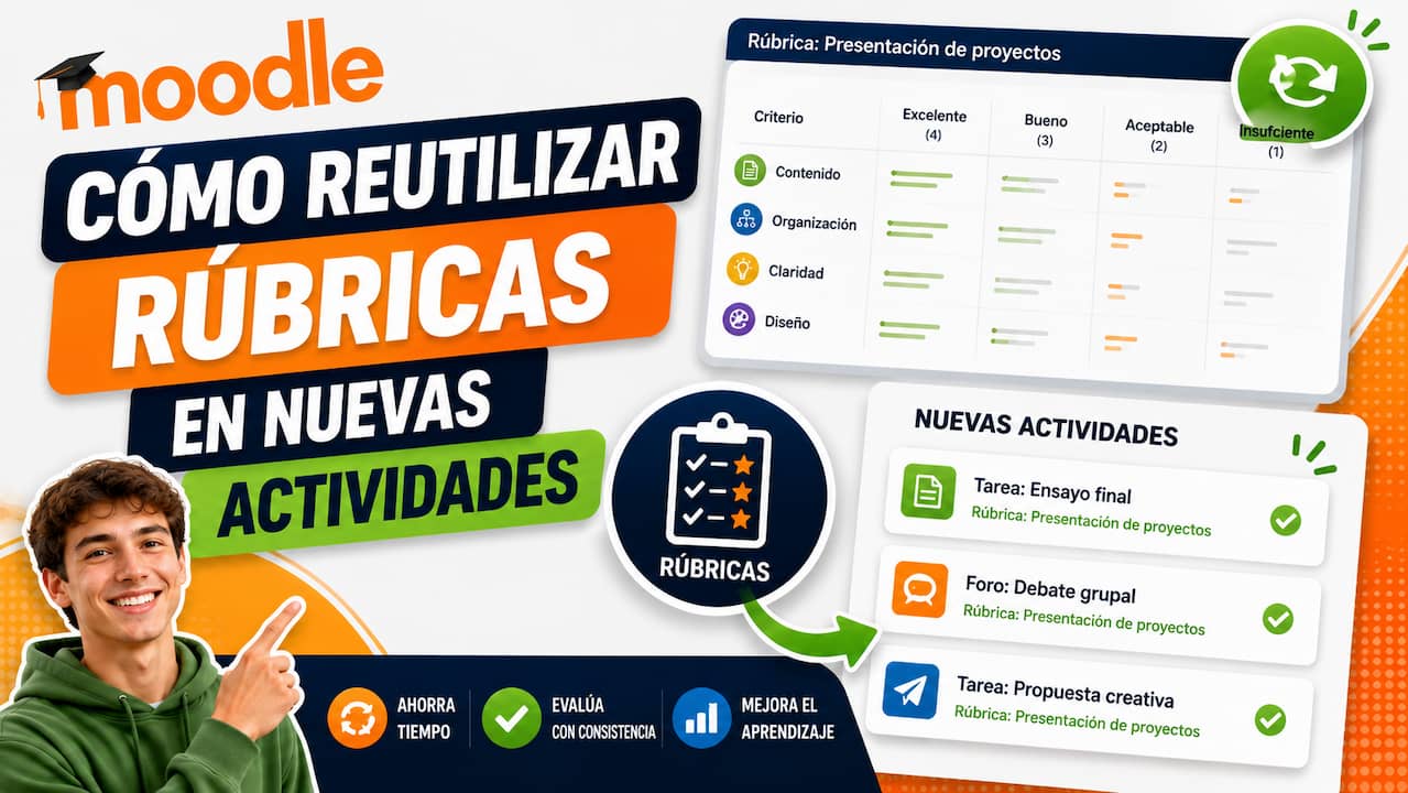 Cómo reutilizar rúbricas en Moodle sin empezar de cero