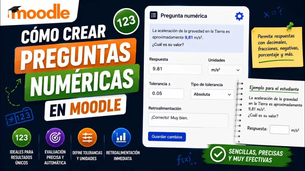 Preguntas numéricas en Moodle: guía práctica