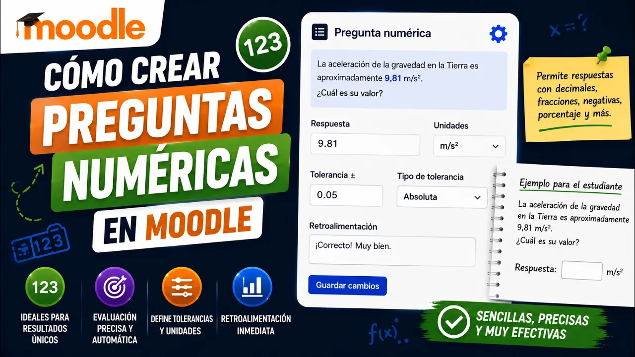 Preguntas numéricas en Moodle: guía práctica