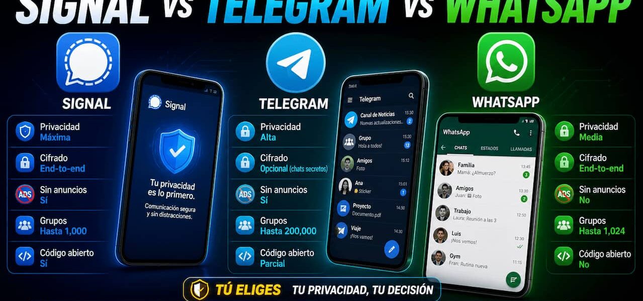 Signal vs Telegram vs WhatsApp: qué tan seguras son