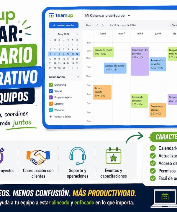 Teamup Calendar: calendario colaborativo para equipos